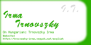 irma trnovszky business card